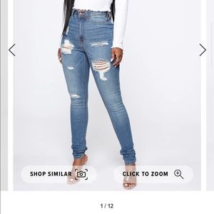 FASHION NOVA Heavy Lifting Jeans- Medium Blue